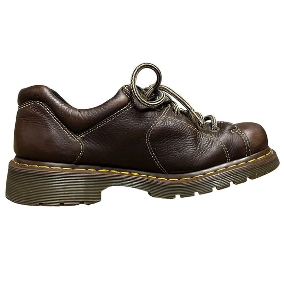Dr Martens 6 Eye Chunky Oxford Brown Leather 12312 Shoes Doc Mens 11 Y2K 90s main image 7